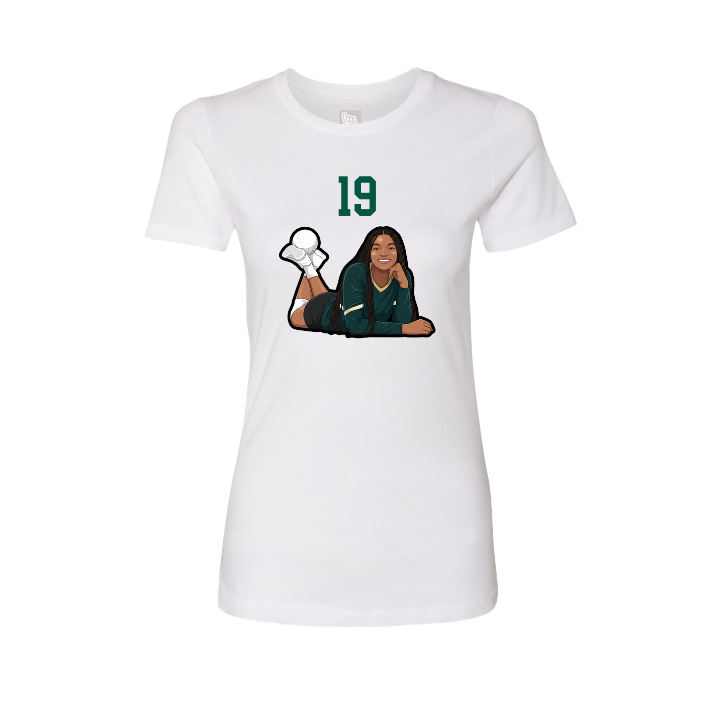 Fitted Women's Tee — Number Top in White