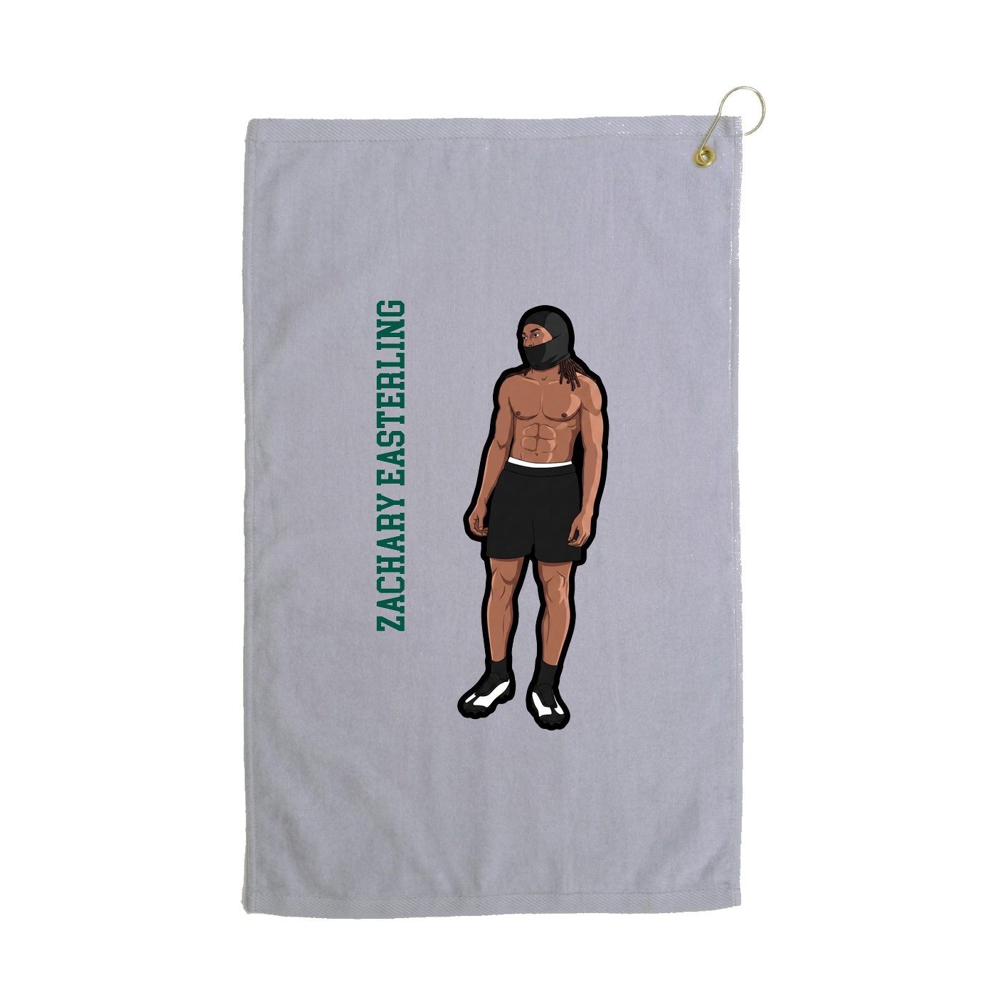 Golf Towel — Name Vertical in Grey