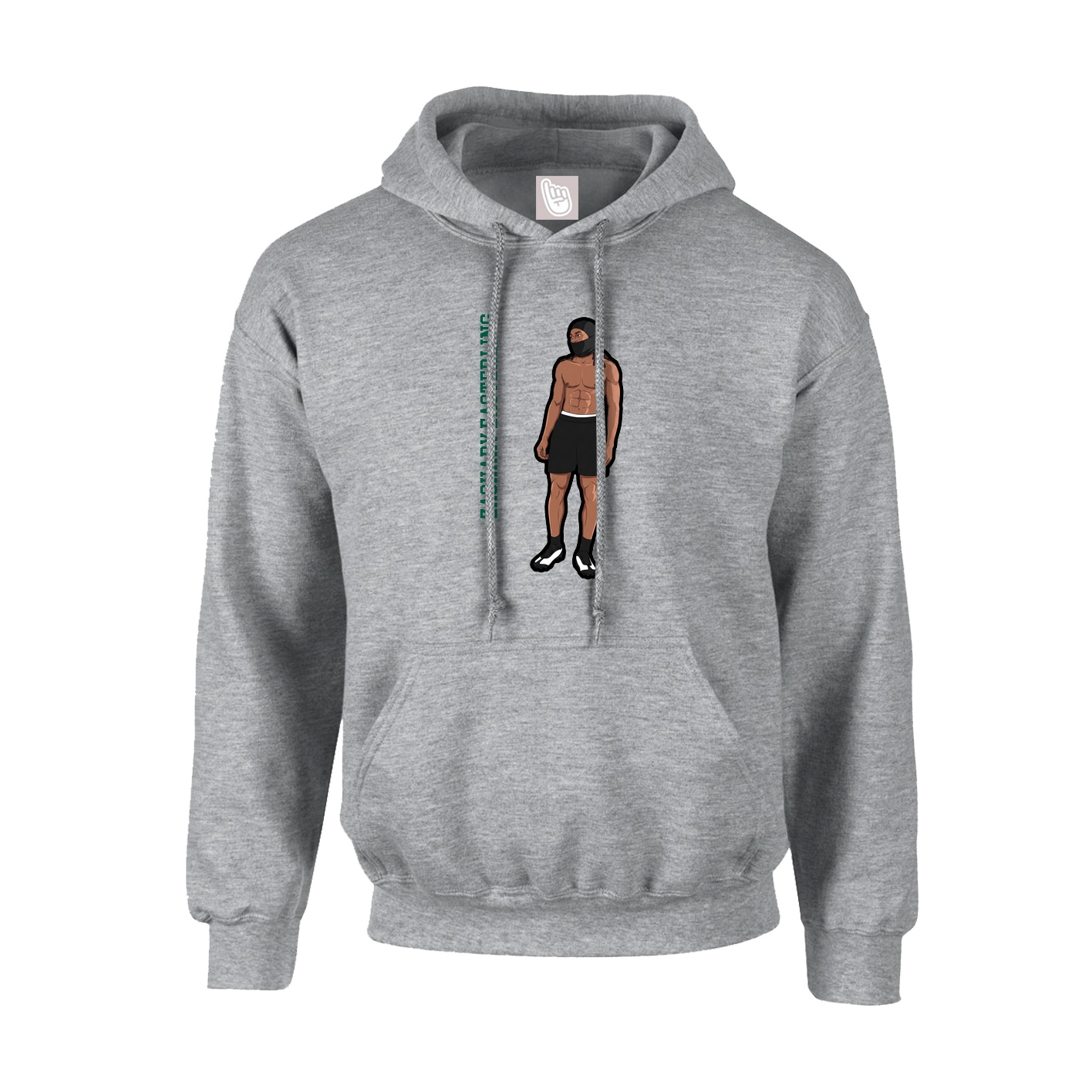 Youth Hoodie — Name Vertical in Grey