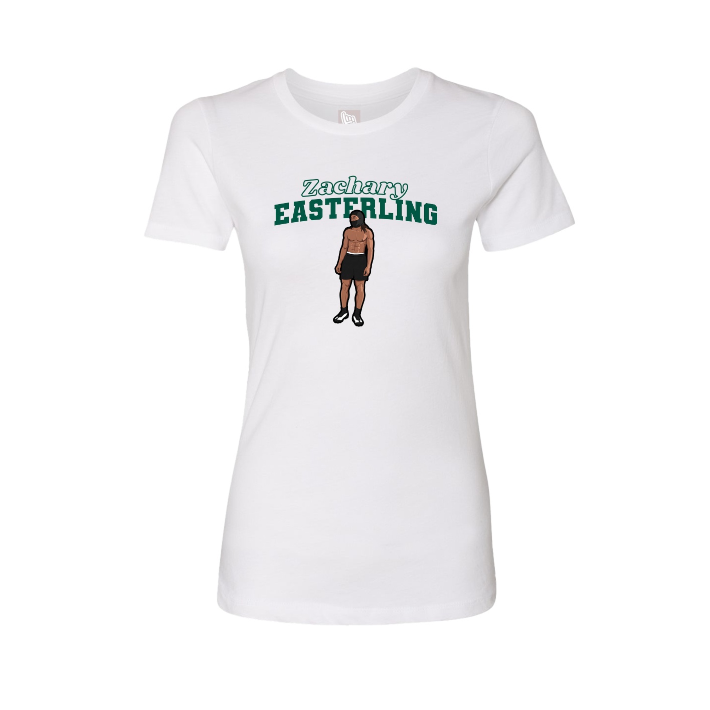 Fitted Women's Tee — Name Arch in White