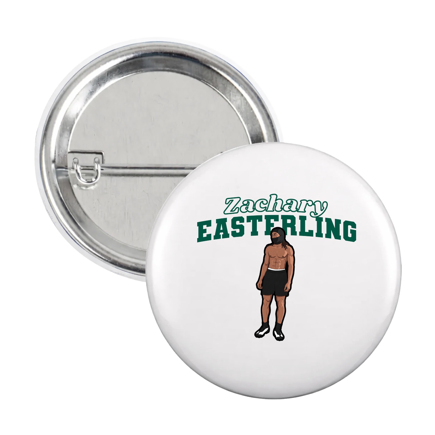 Game Day Button — Name Arch in White