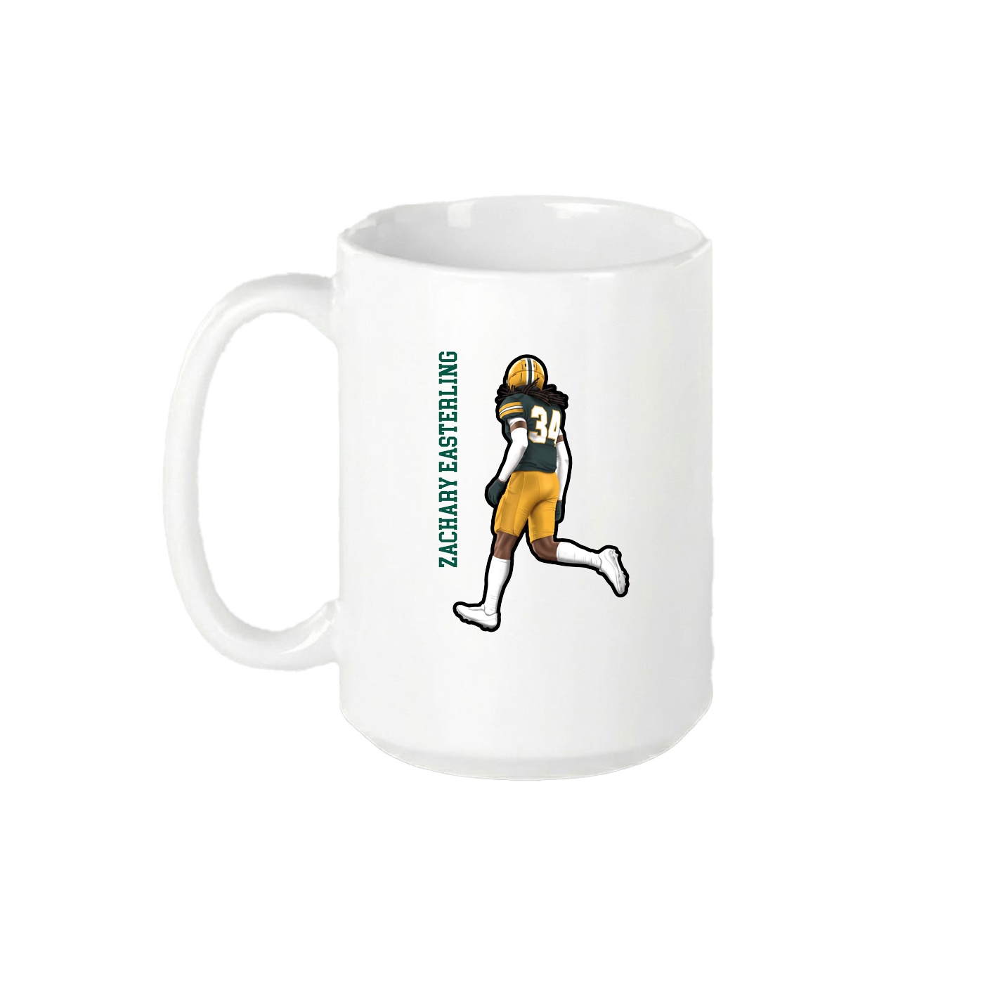 15oz Coffee Mug — Name Vertical in White