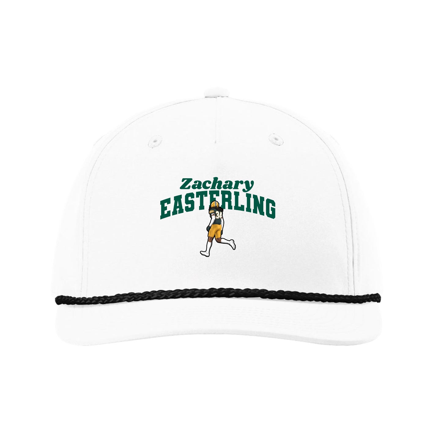 Five-Panel Classic Rope Cap — Signature Arch in White