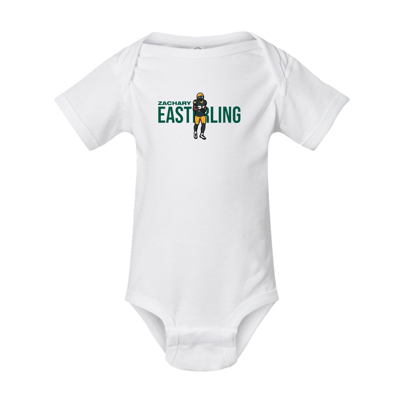 Baby Onesie — Player Name in White