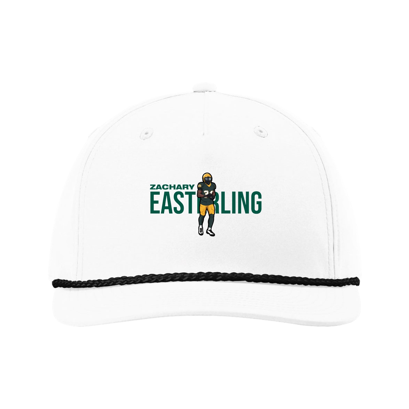 Five-Panel Classic Rope Cap — Player Name in White
