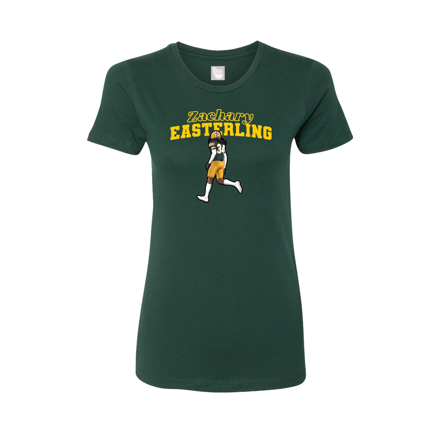Fitted Women's Tee — Name Arch in Green
