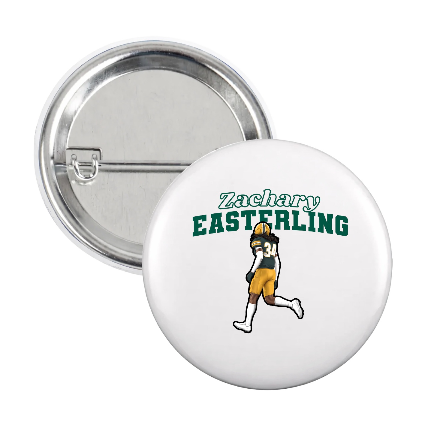Game Day Button — Name Arch in White