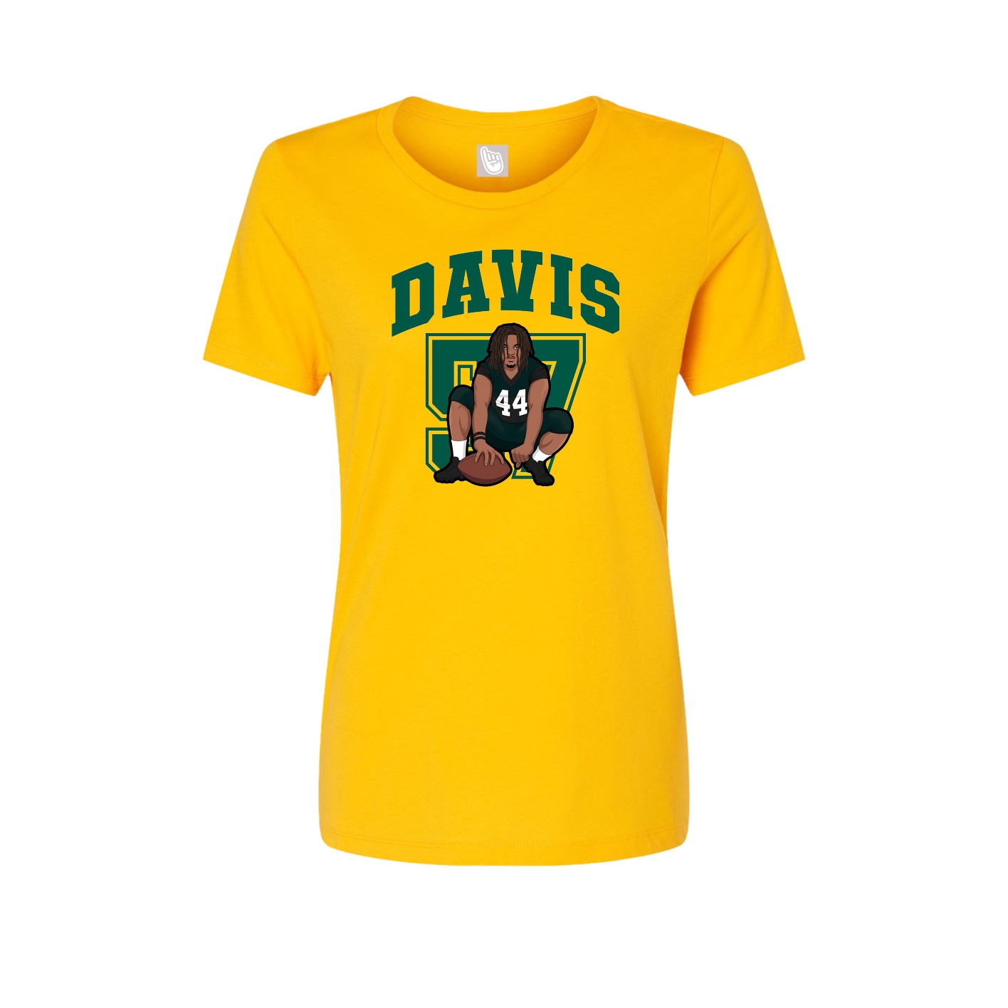 Fitted Women's Tee — Number in Gold