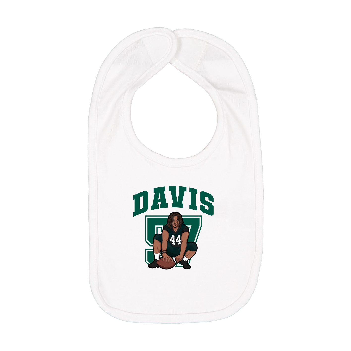Infant Bib — Number in White