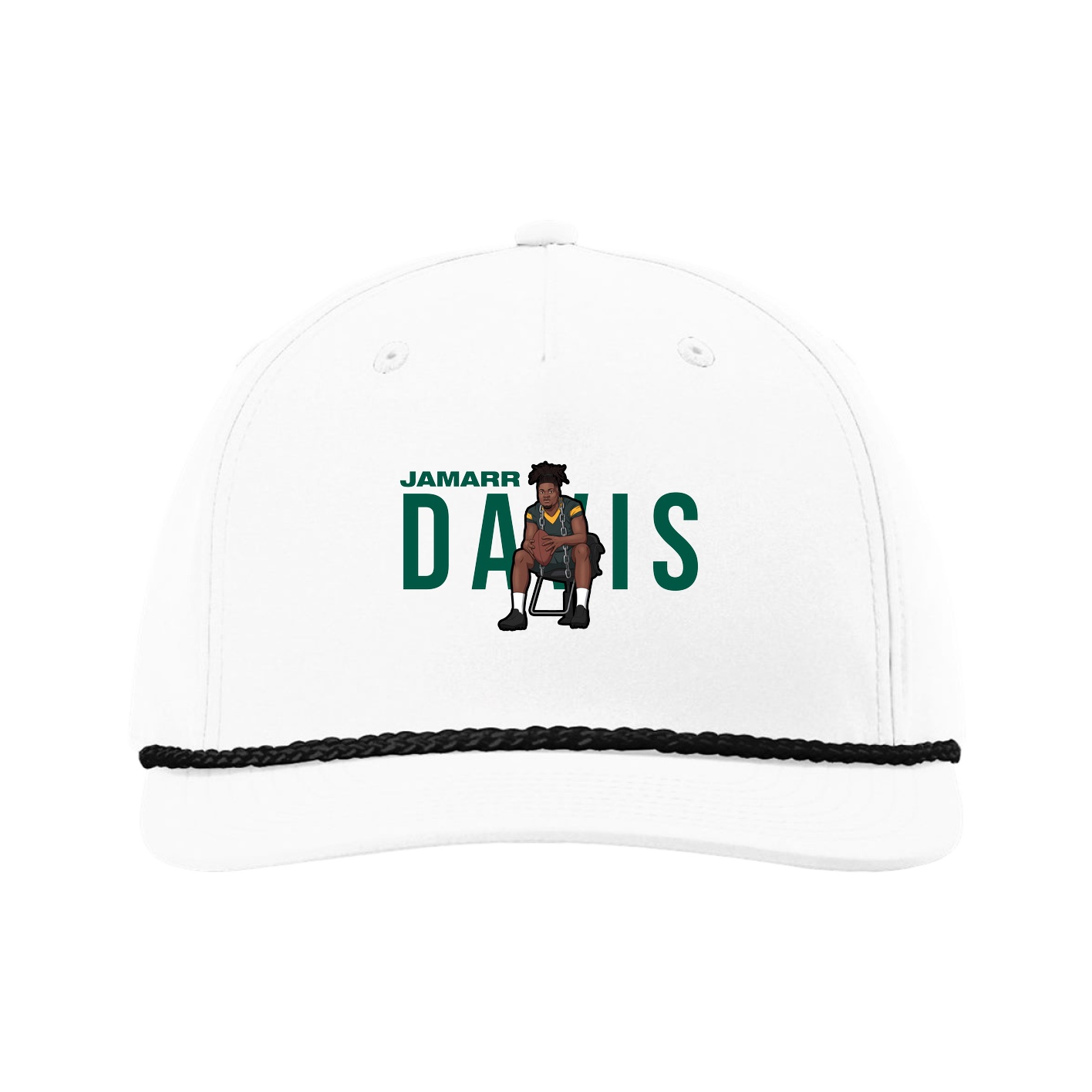 Five-Panel Classic Rope Cap — Player Name in White