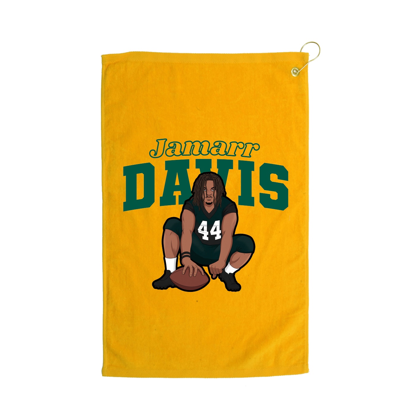 Golf Towel — Name Arch in Gold