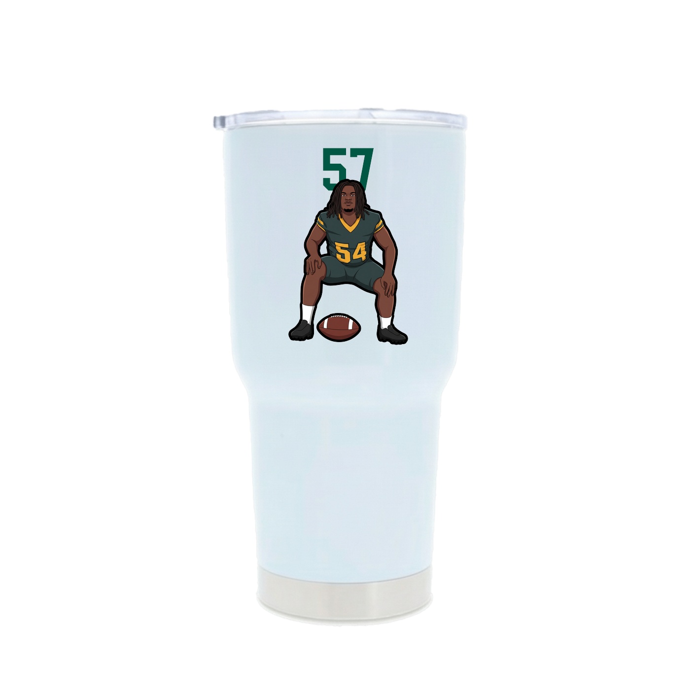 30oz Stainless Steel Tumbler — Number Top in White