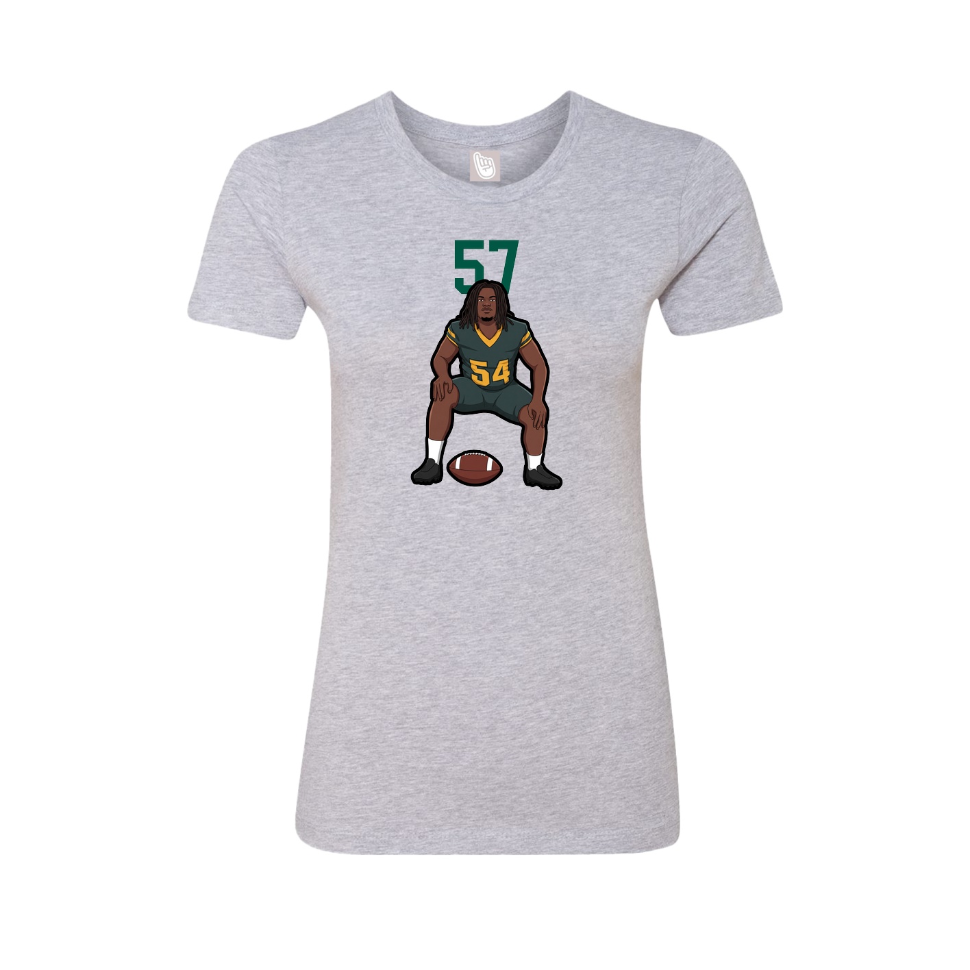 Fitted Women's Tee — Number Top in Grey
