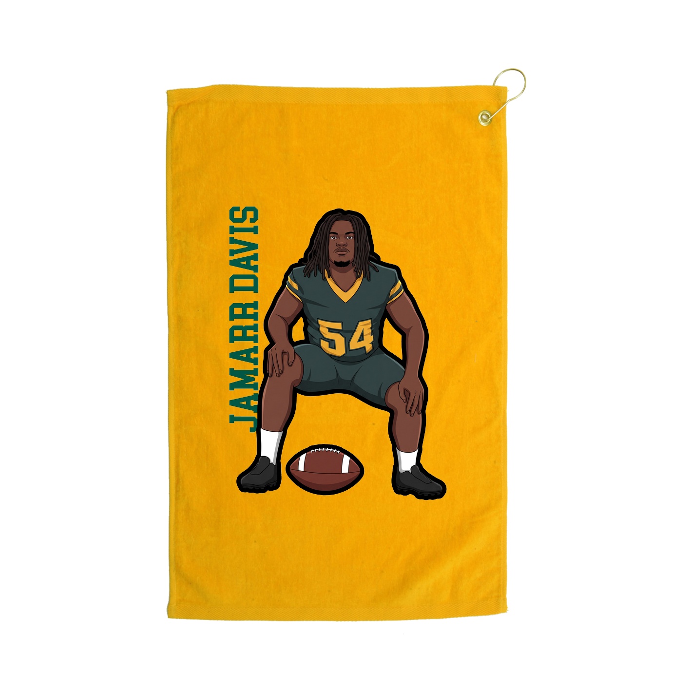 Golf Towel — Name Vertical in Gold
