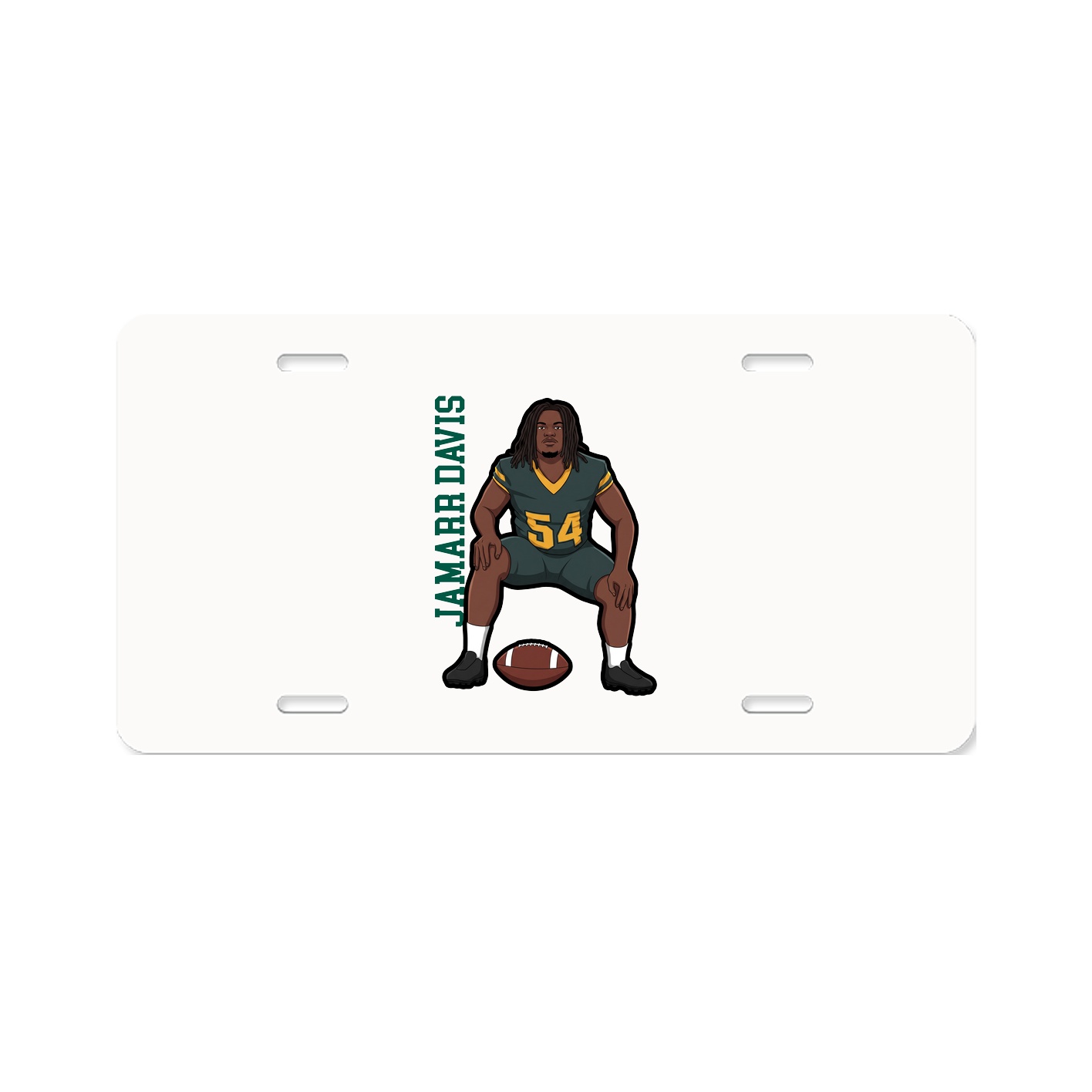 License Plate — Name Vertical in Classic