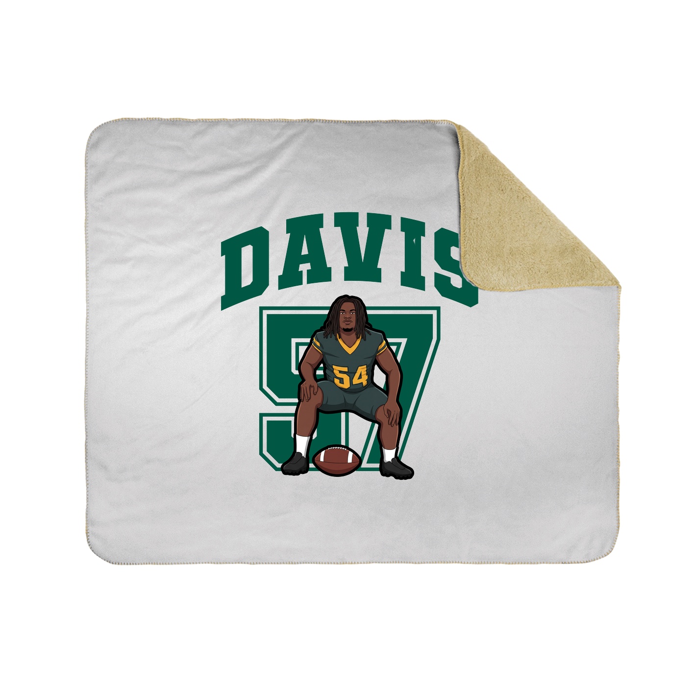 Throw Blanket — Number in White