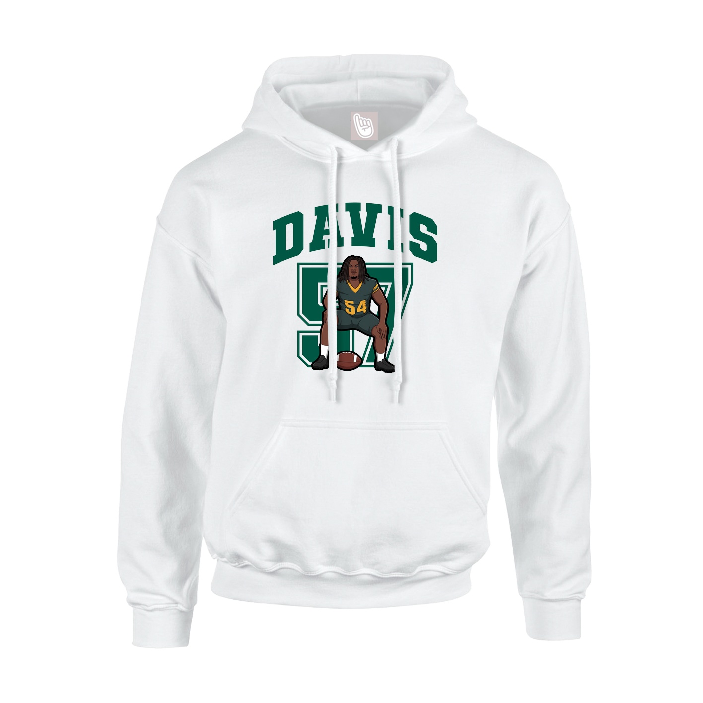 Youth Hoodie — Number in White
