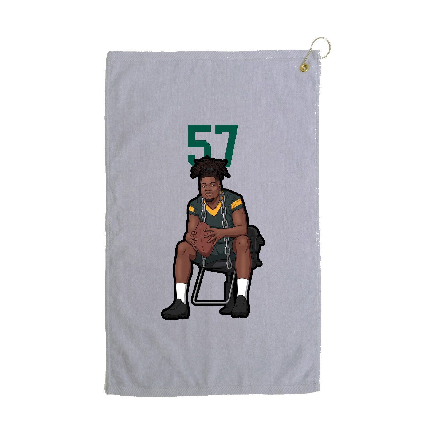 Golf Towel — Number Top in Grey