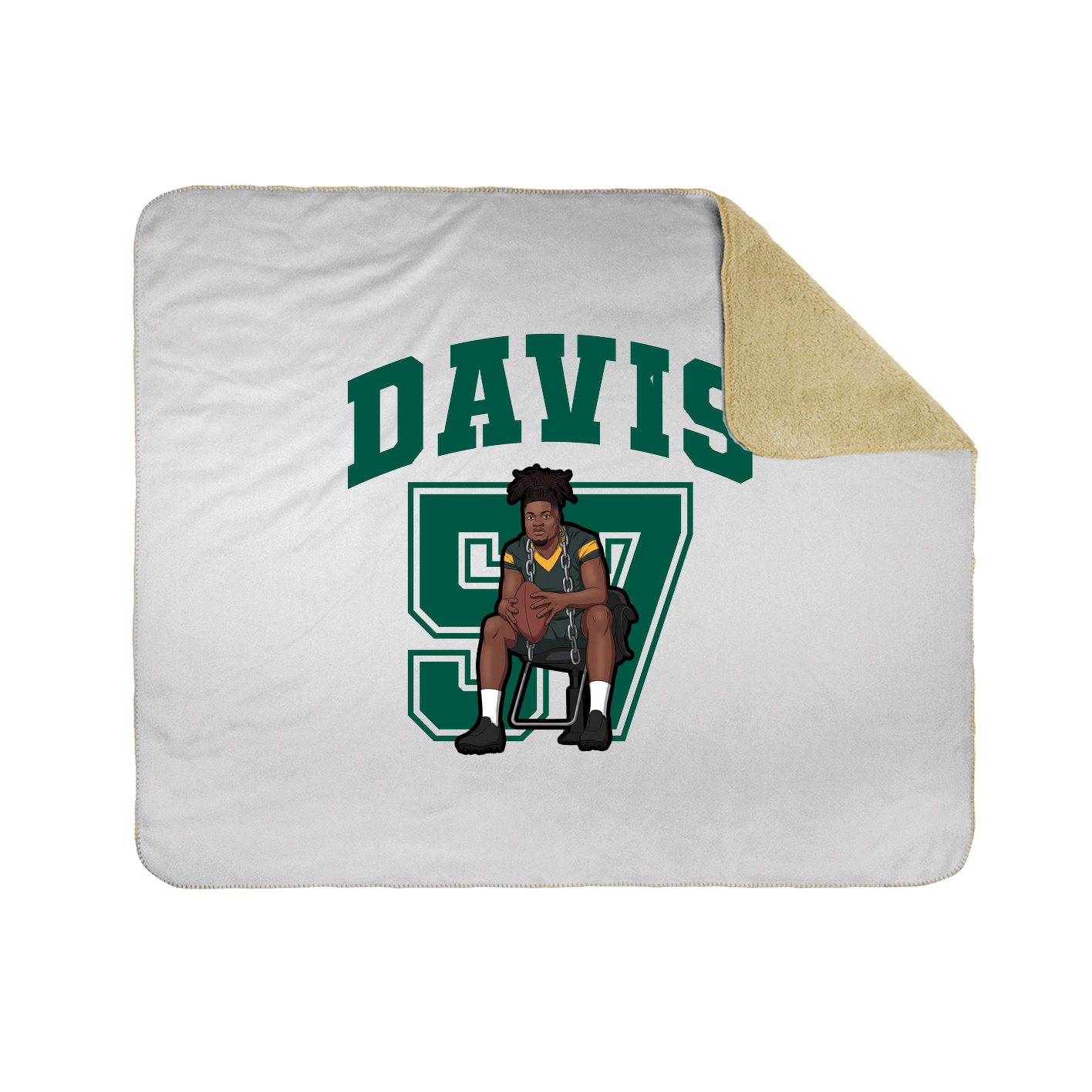 Throw Blanket — Number in White