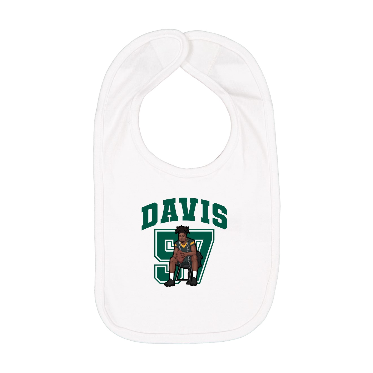 Infant Bib — Number in White