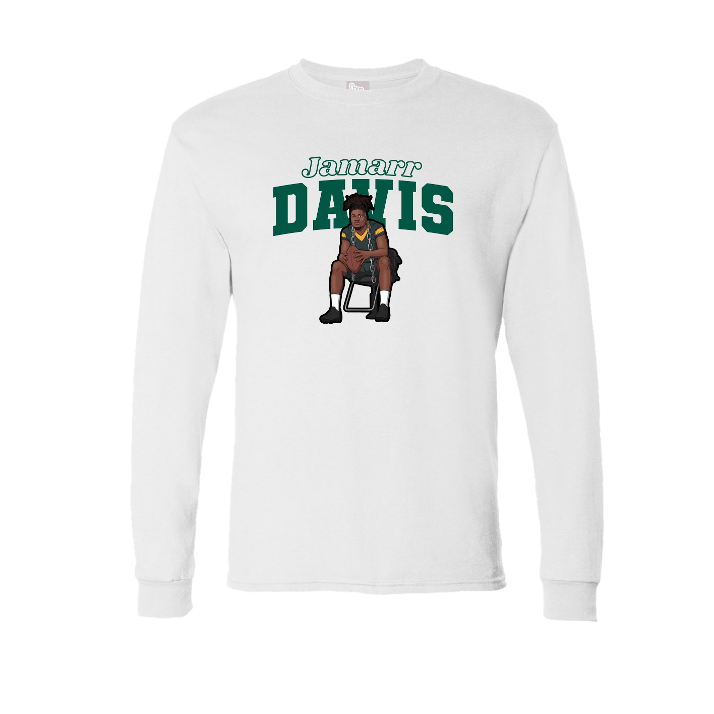 Long Sleeve Tee — Name Arch in White