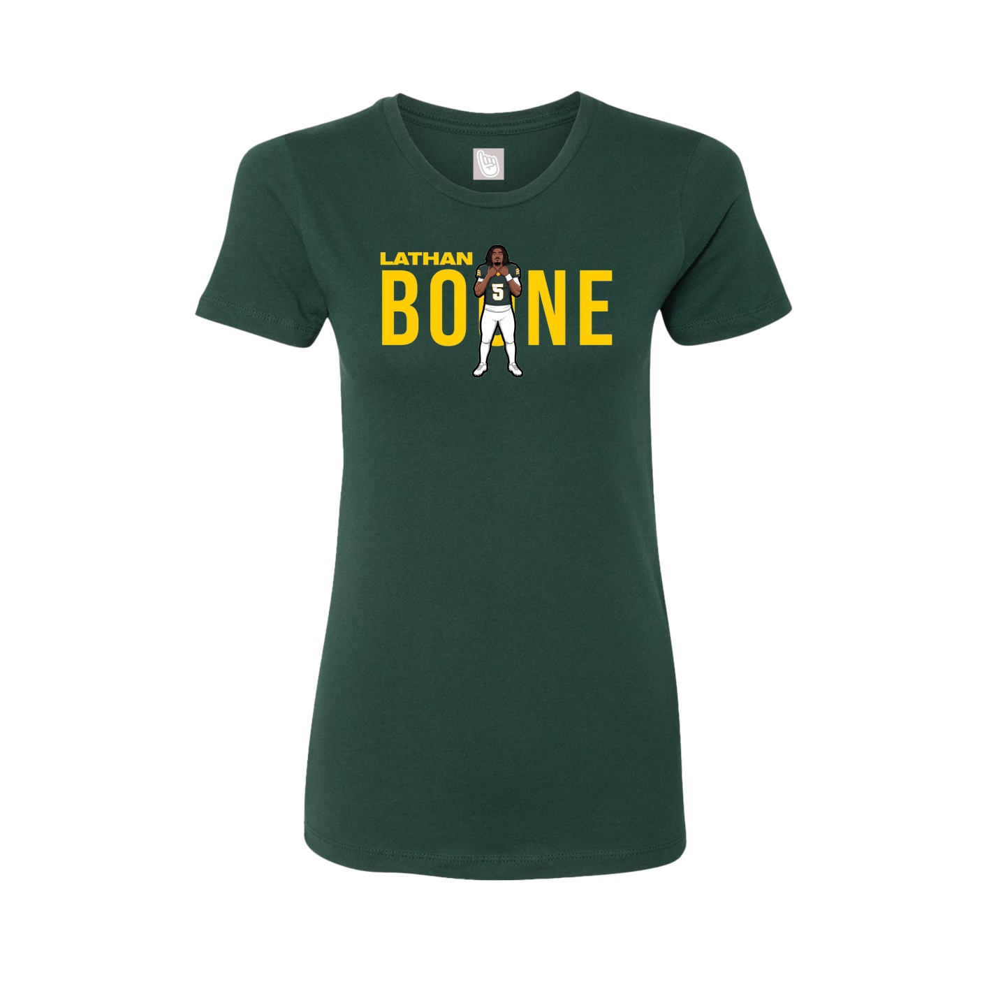 Fitted Women's Tee — Player Name in Green