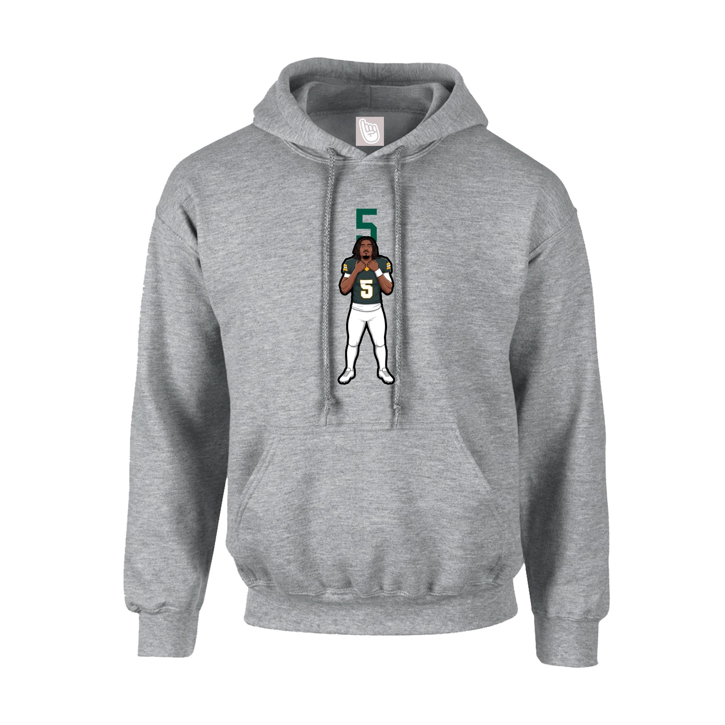Youth Hoodie — Number Top in Grey