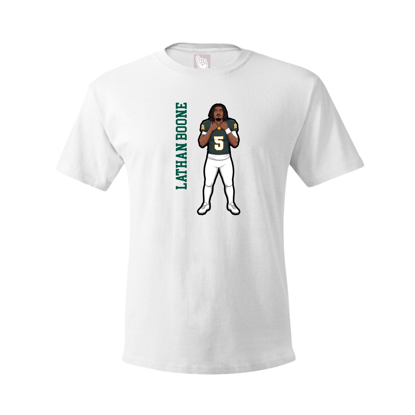 Youth Tee — Name Vertical in White