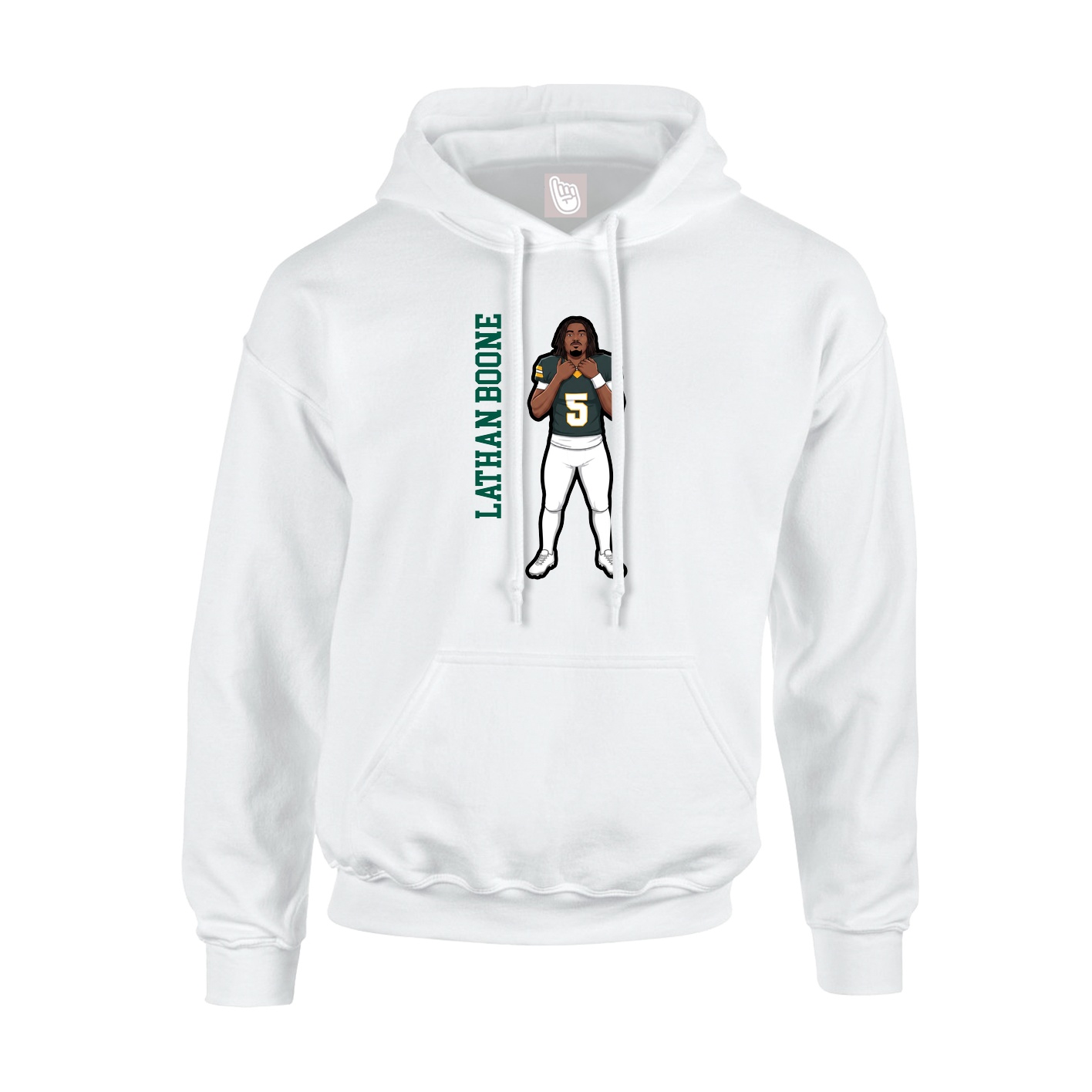 Hoodie — Name Vertical in White