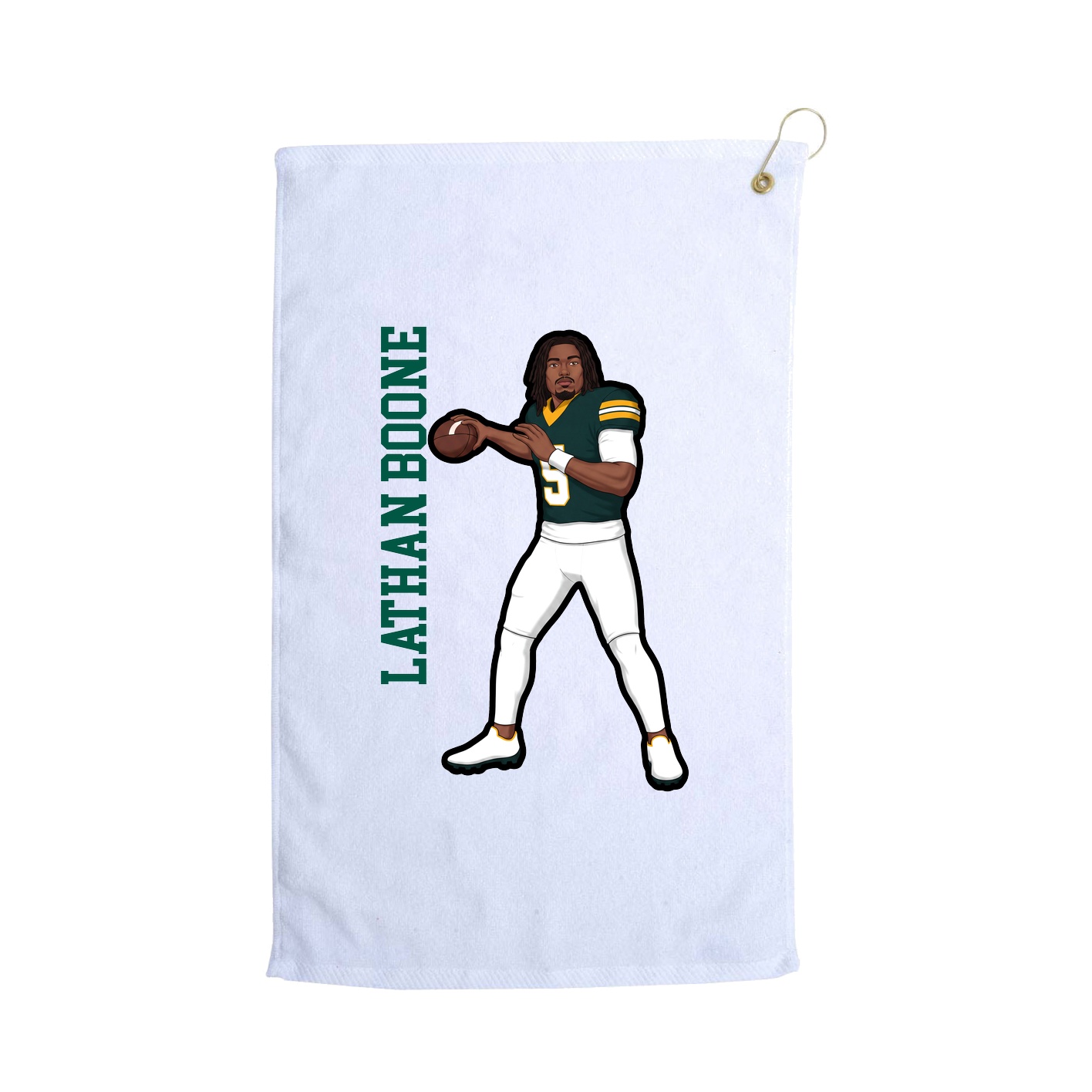 Golf Towel — Name Vertical in White