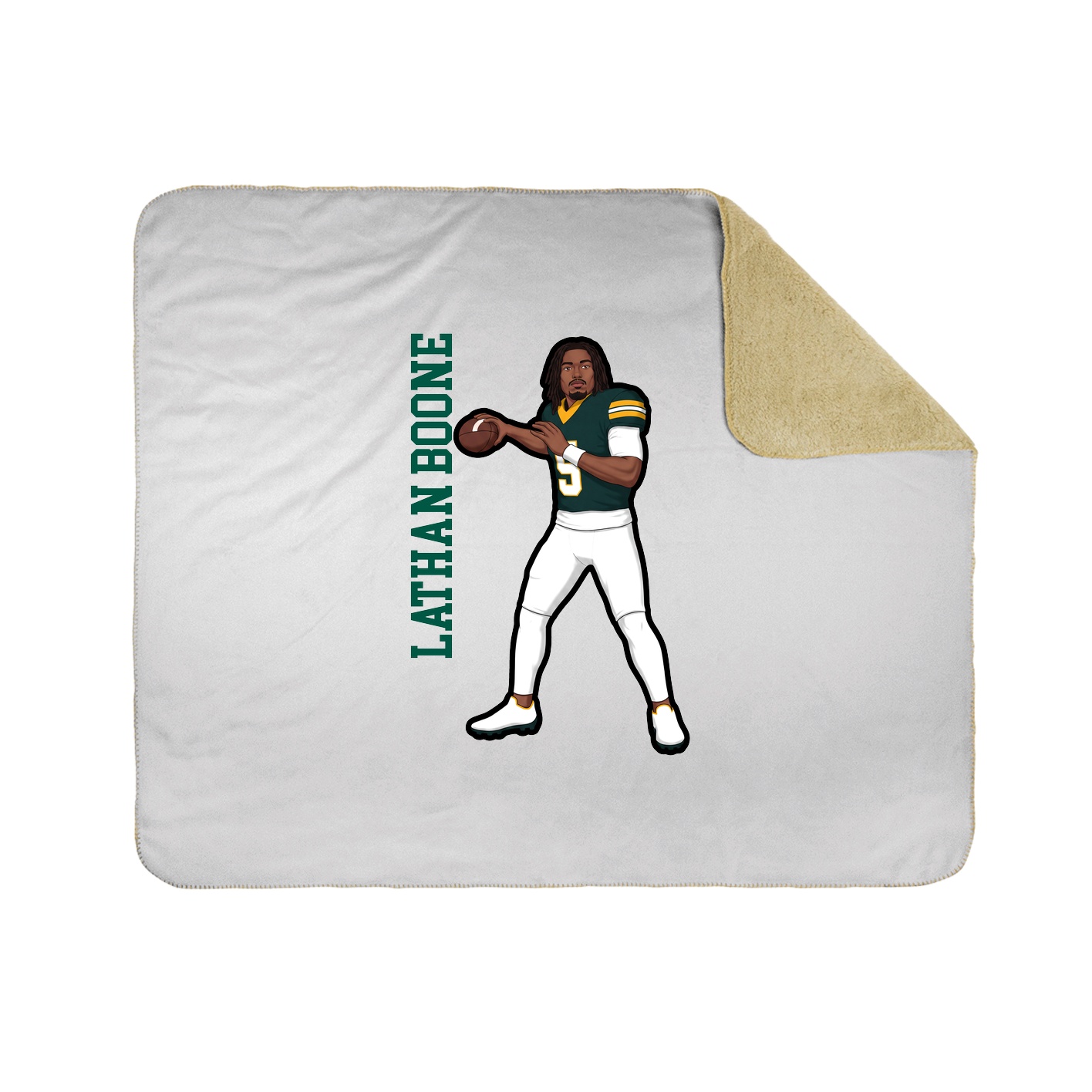 Throw Blanket — Name Vertical in White