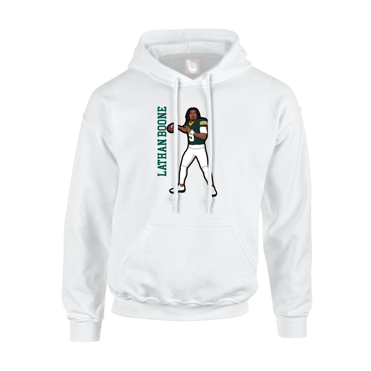 Hoodie — Name Vertical in White