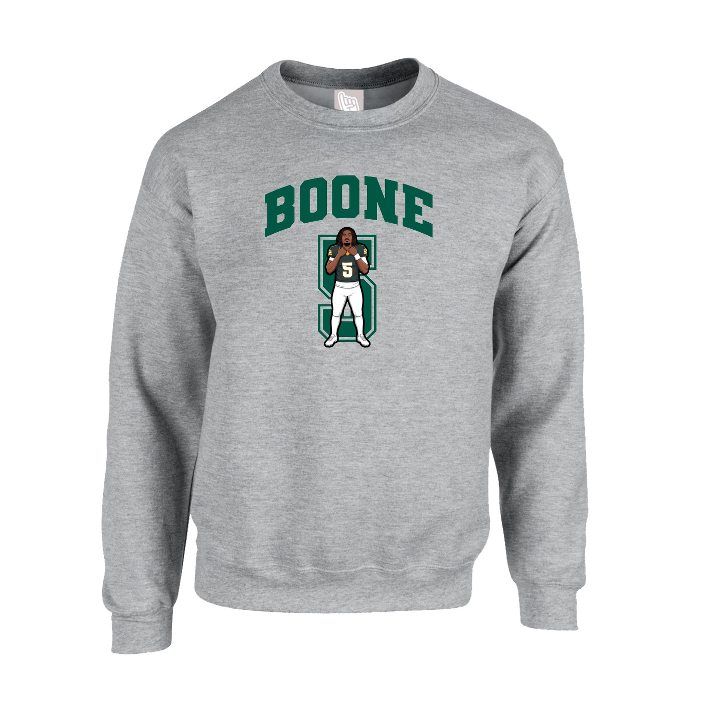 Fleece Crew — Number in Grey