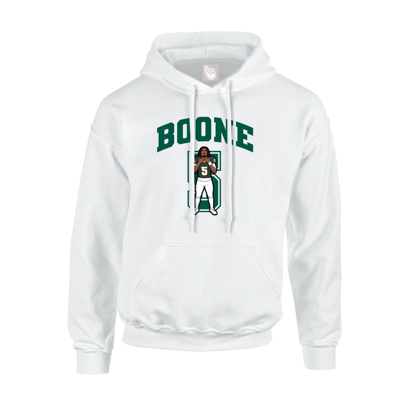 Youth Hoodie — Number in White