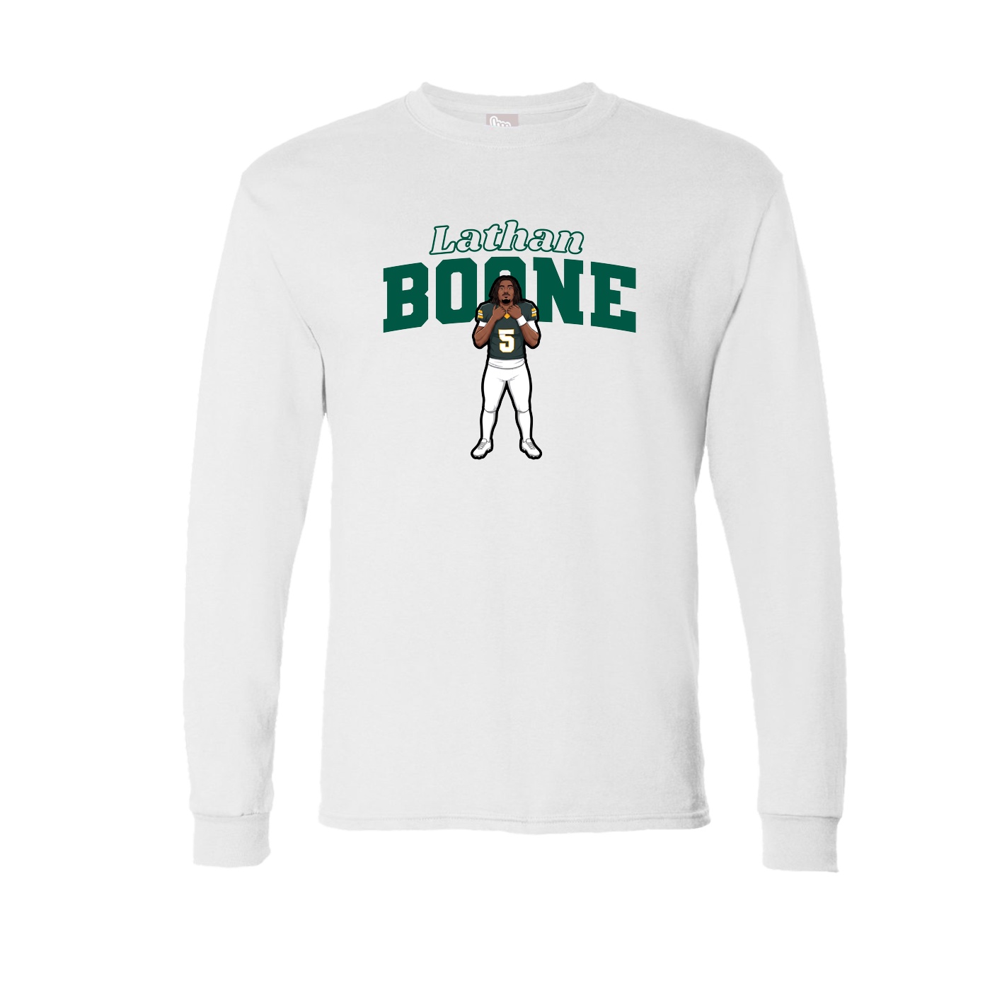 Long Sleeve Tee — Name Arch in White