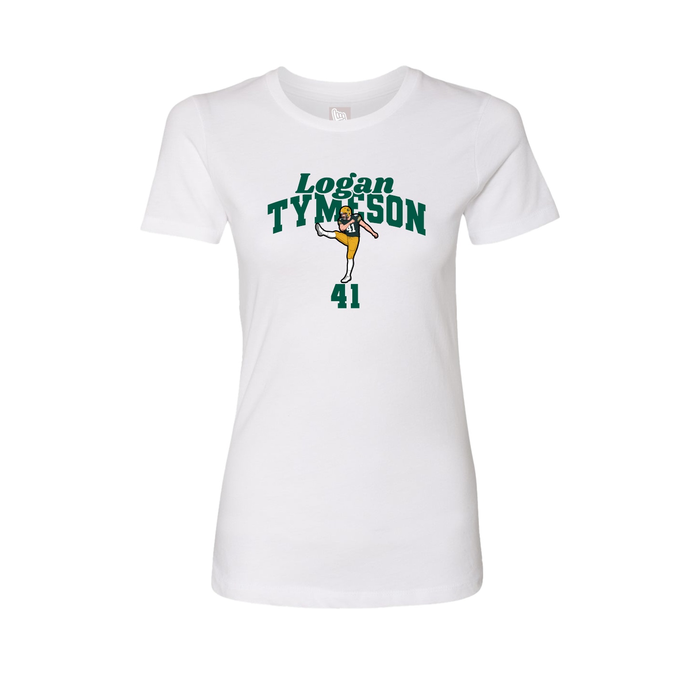 Fitted Women's Tee — Signature Arch in White