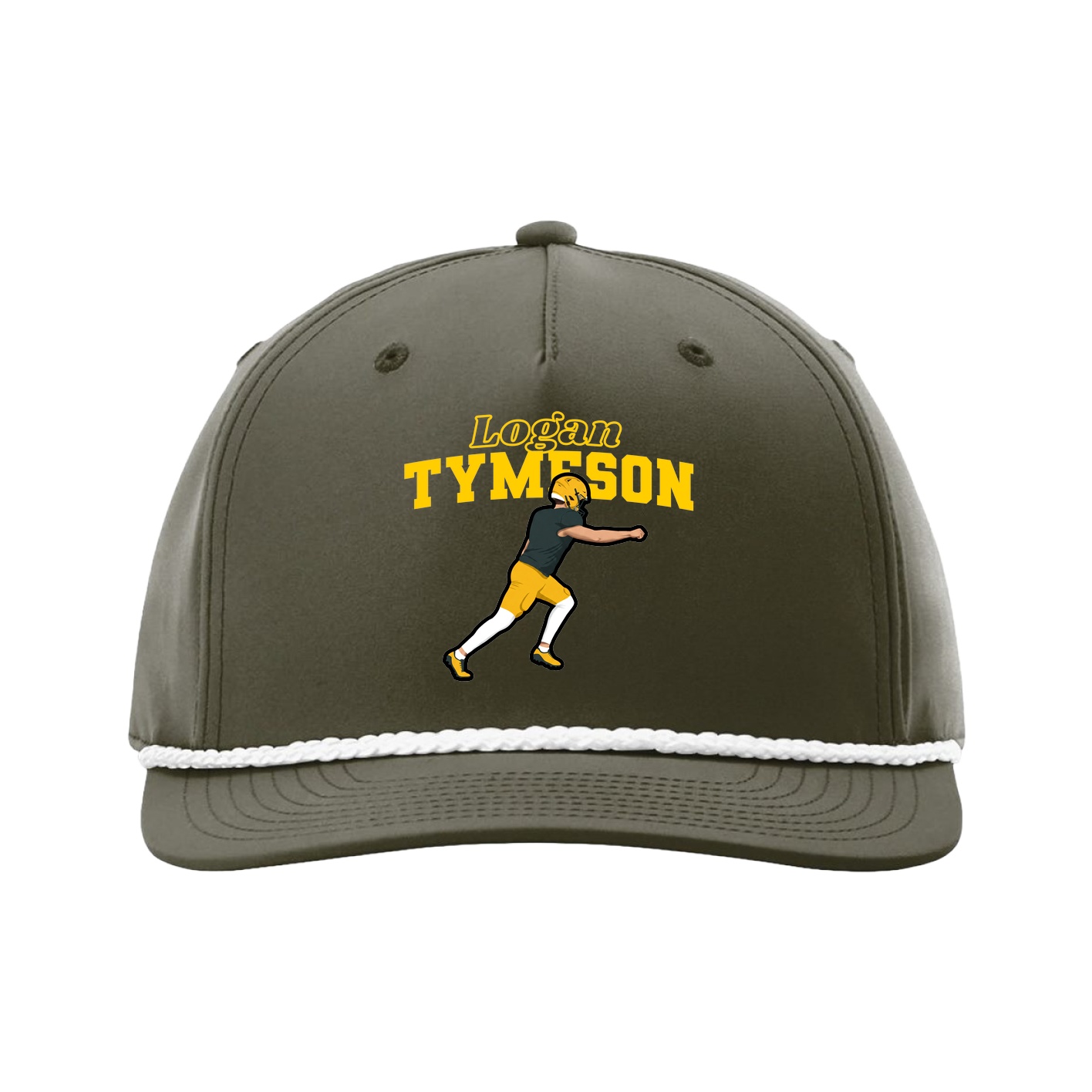 Five-Panel Classic Rope Cap — Name Arch in Green