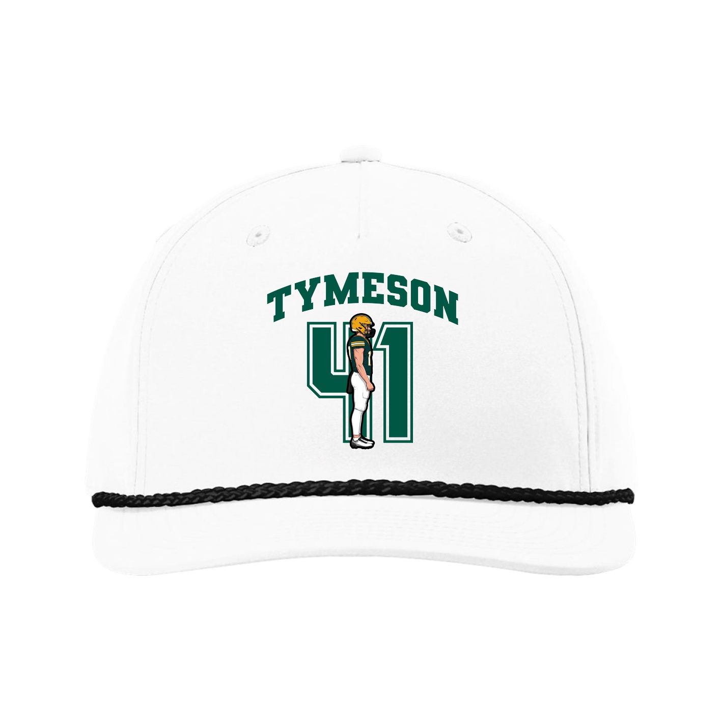 Five-Panel Classic Rope Cap — Number in White