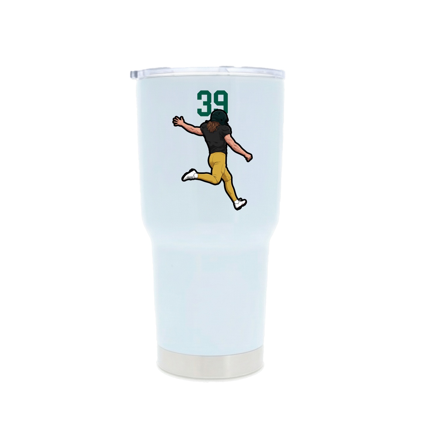 30oz Stainless Steel Tumbler — Number Top in White