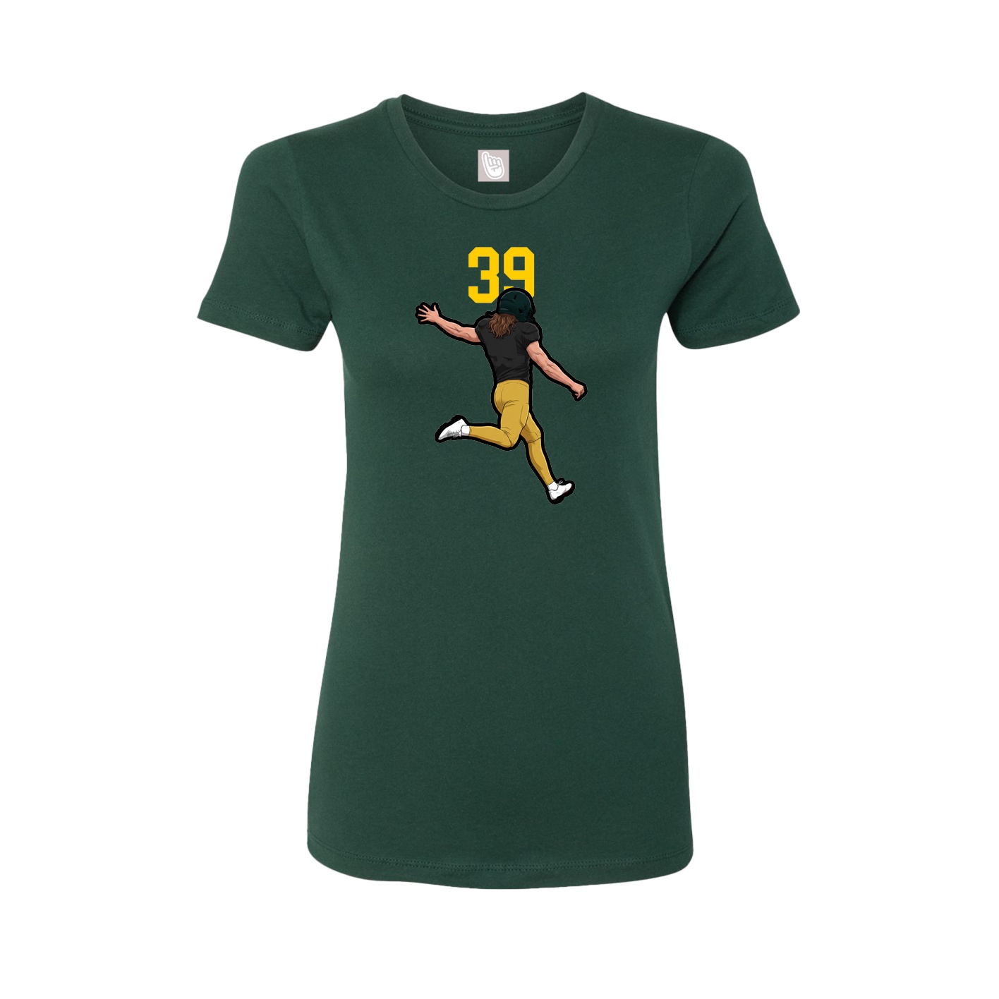 Fitted Women's Tee — Number Top in Green