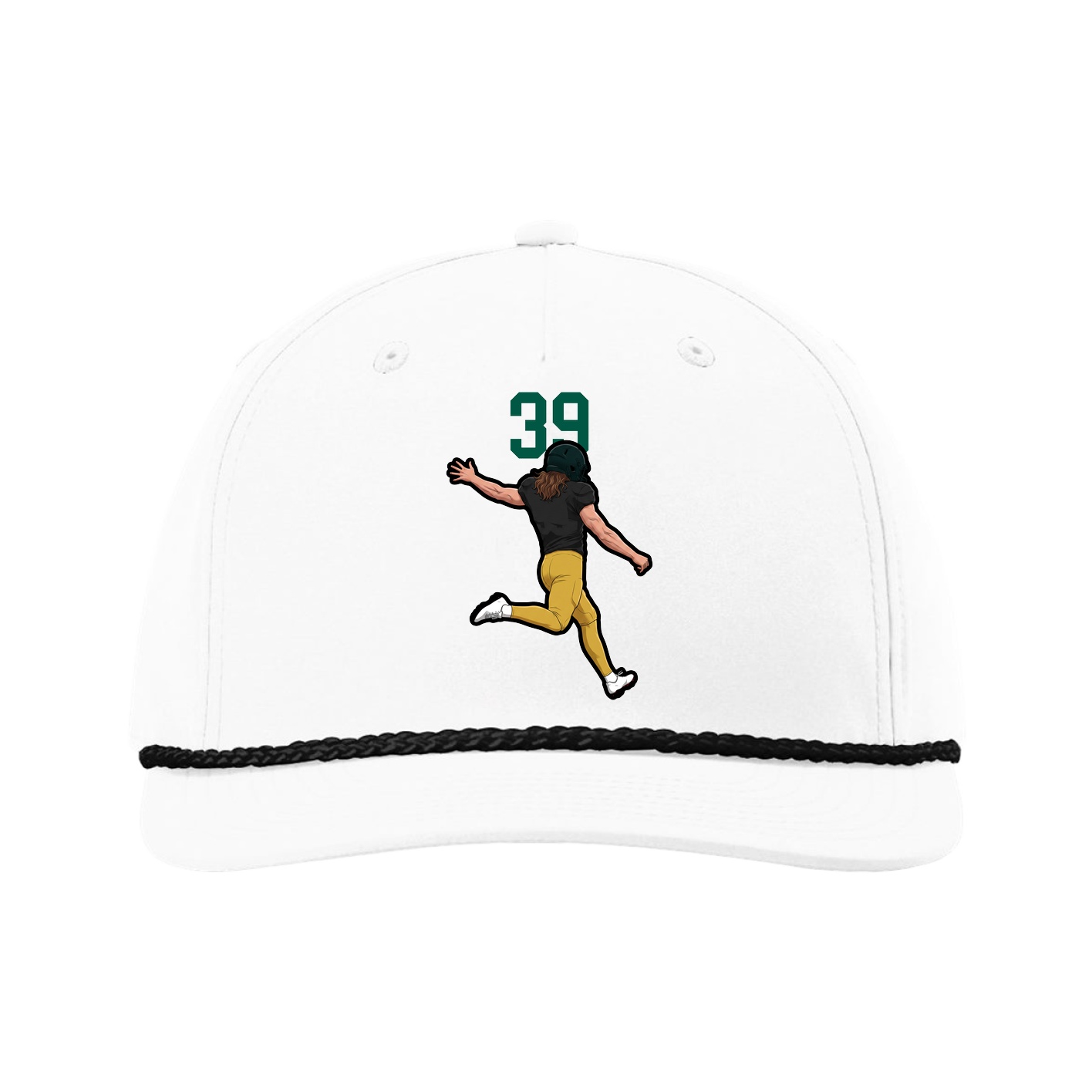 Five-Panel Classic Rope Cap — Number Top in White