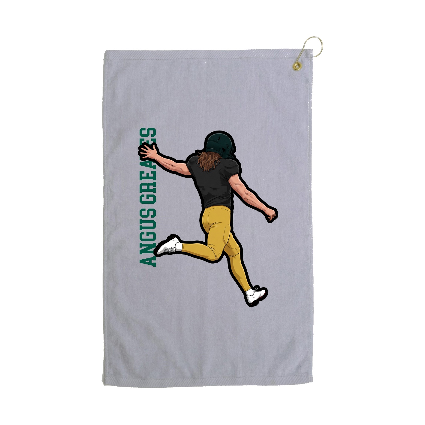 Golf Towel — Name Vertical in Grey
