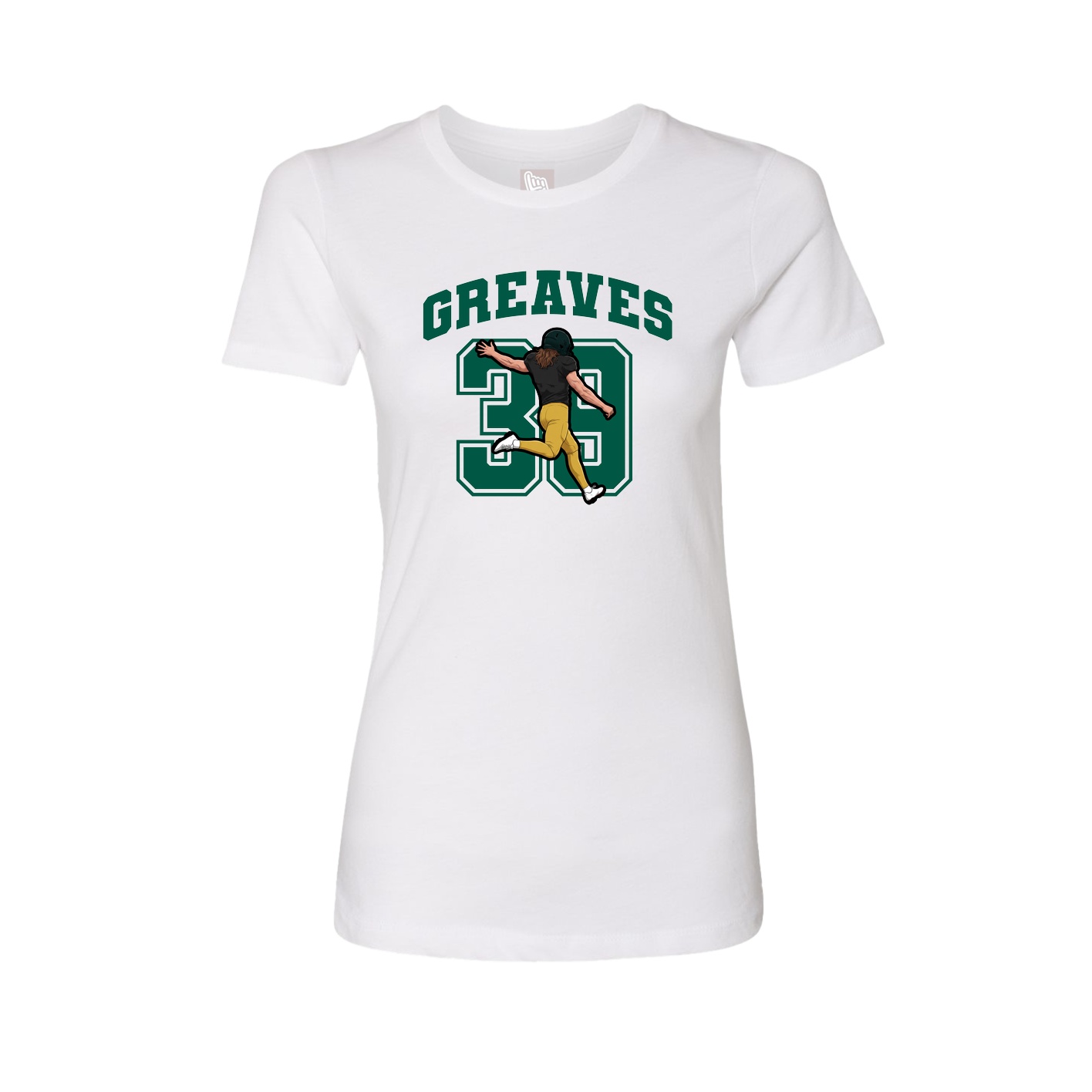 Fitted Women's Tee — Number in White