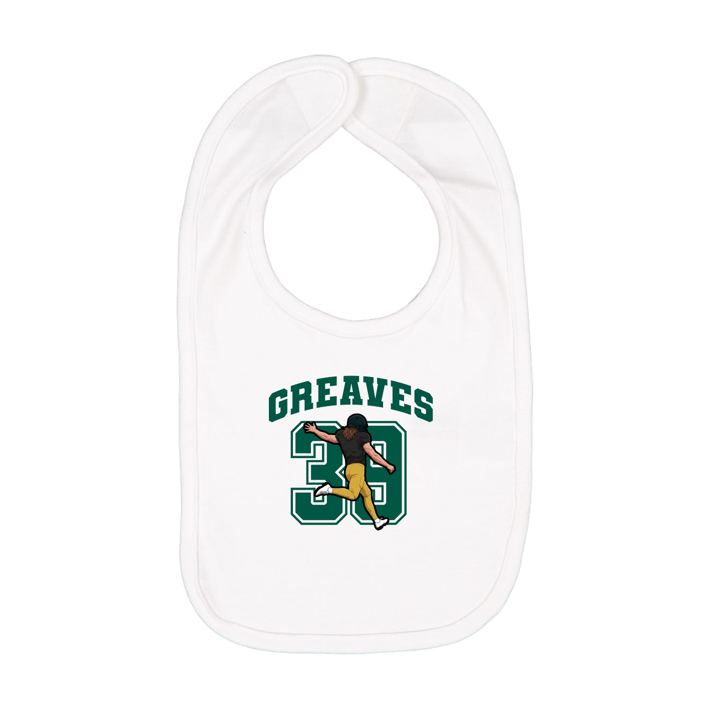 Infant Bib — Number in White