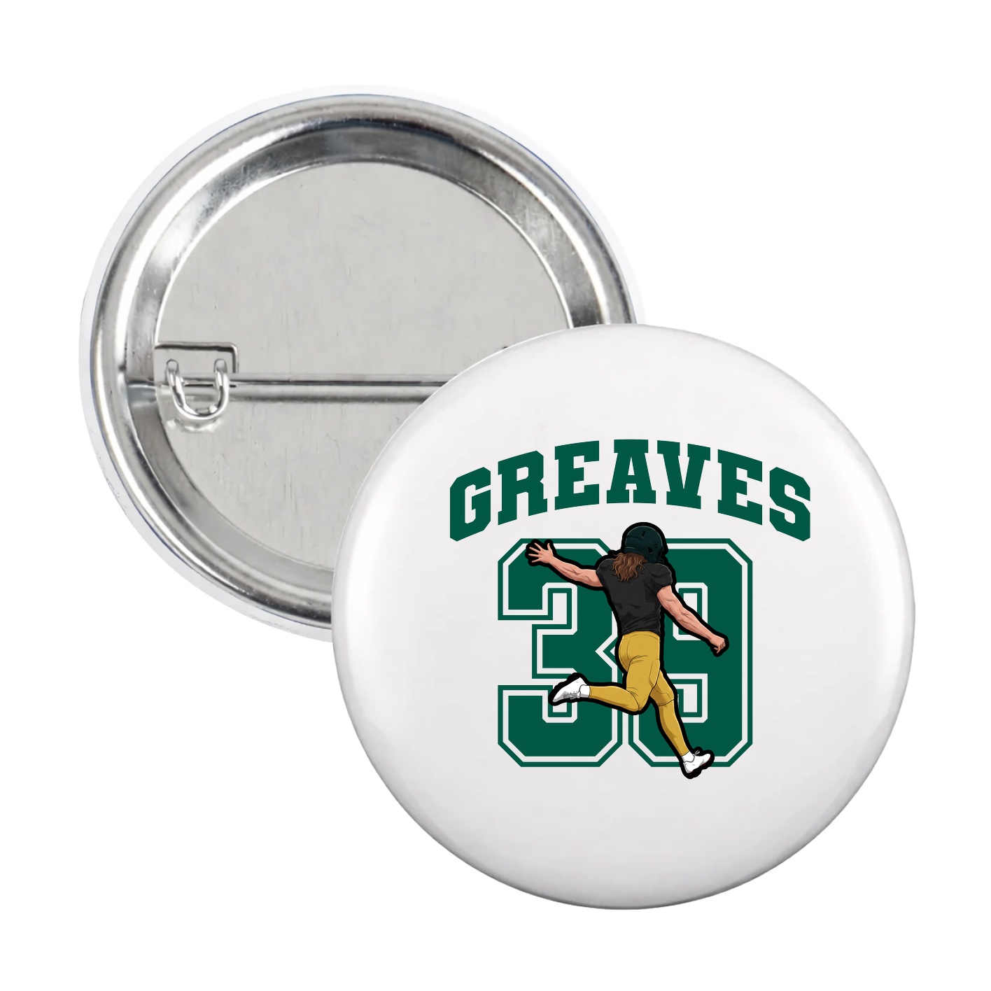 Game Day Button — Number in White