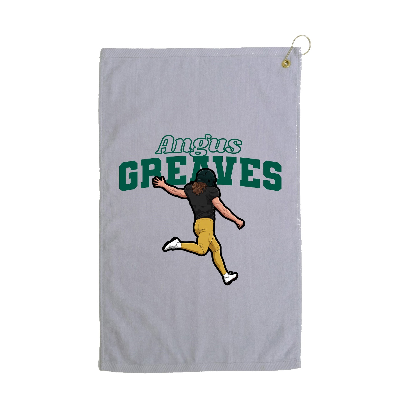 Golf Towel — Name Arch in Grey