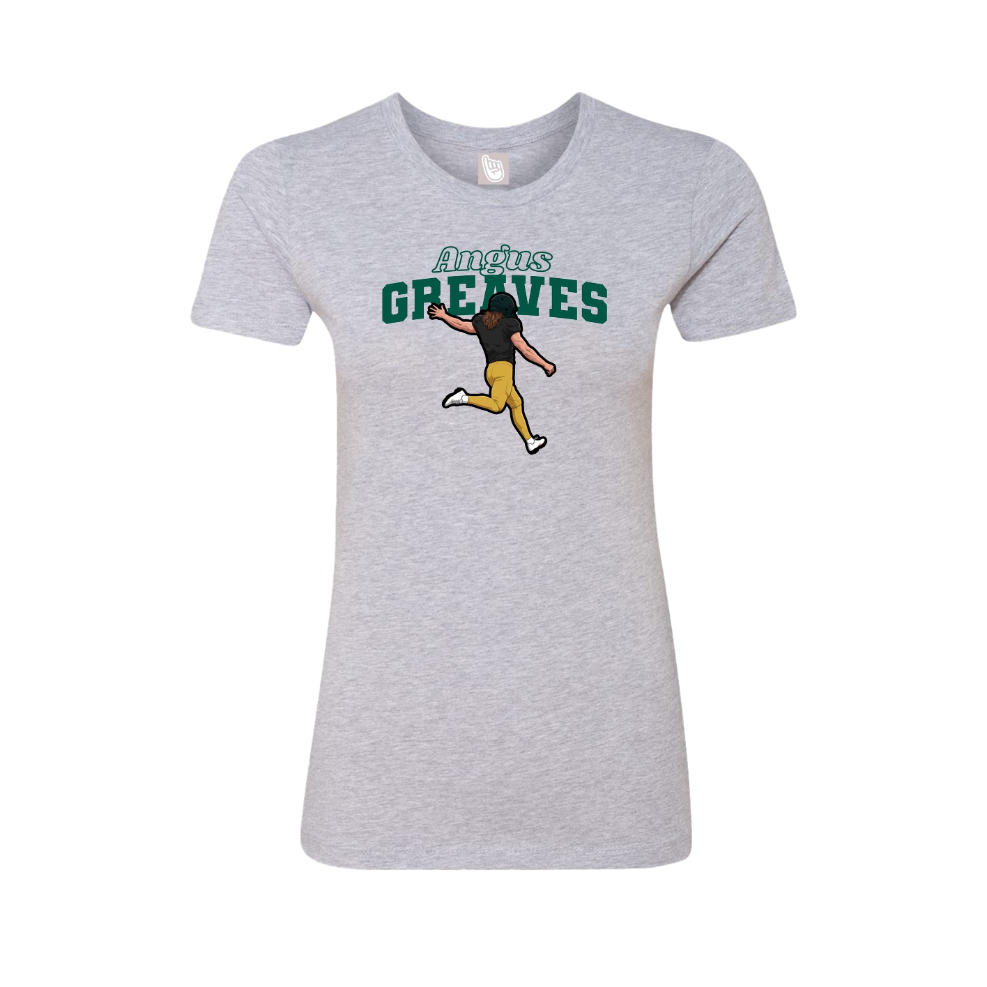 Fitted Women's Tee — Name Arch in Grey