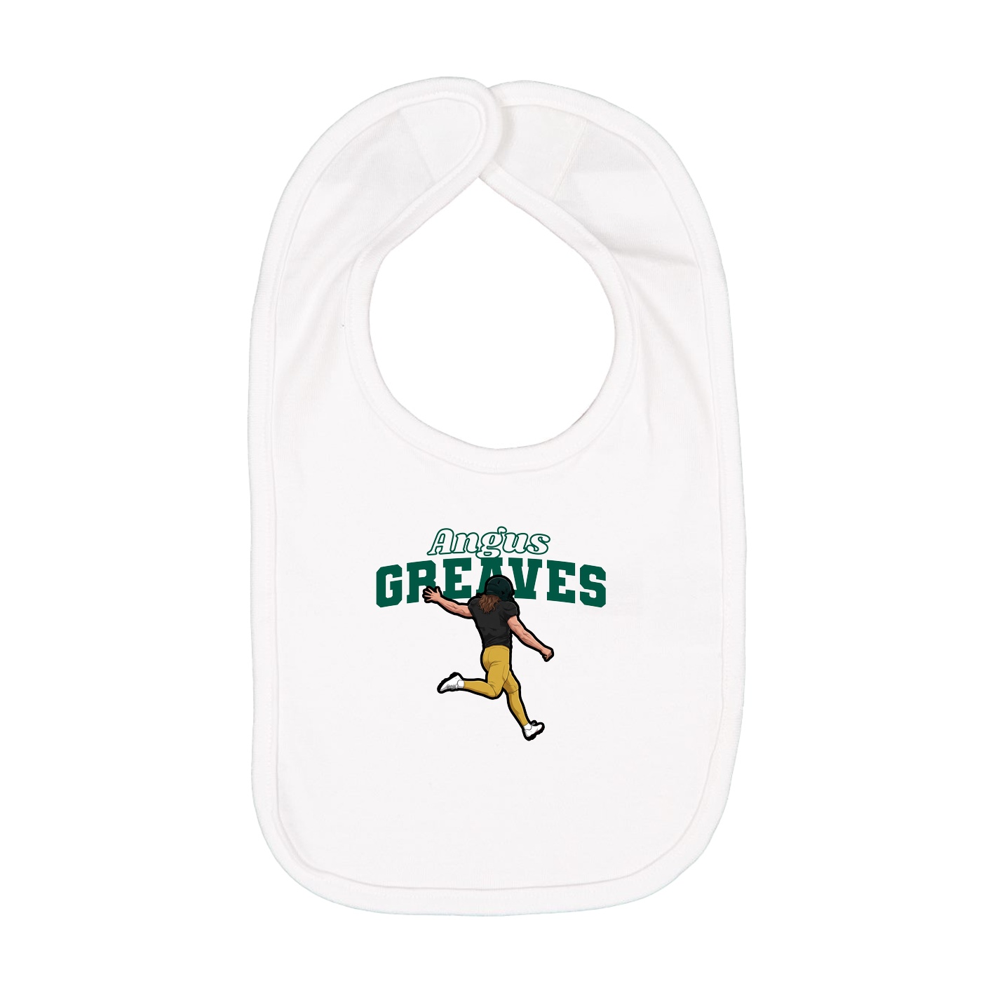 Infant Bib — Name Arch in White