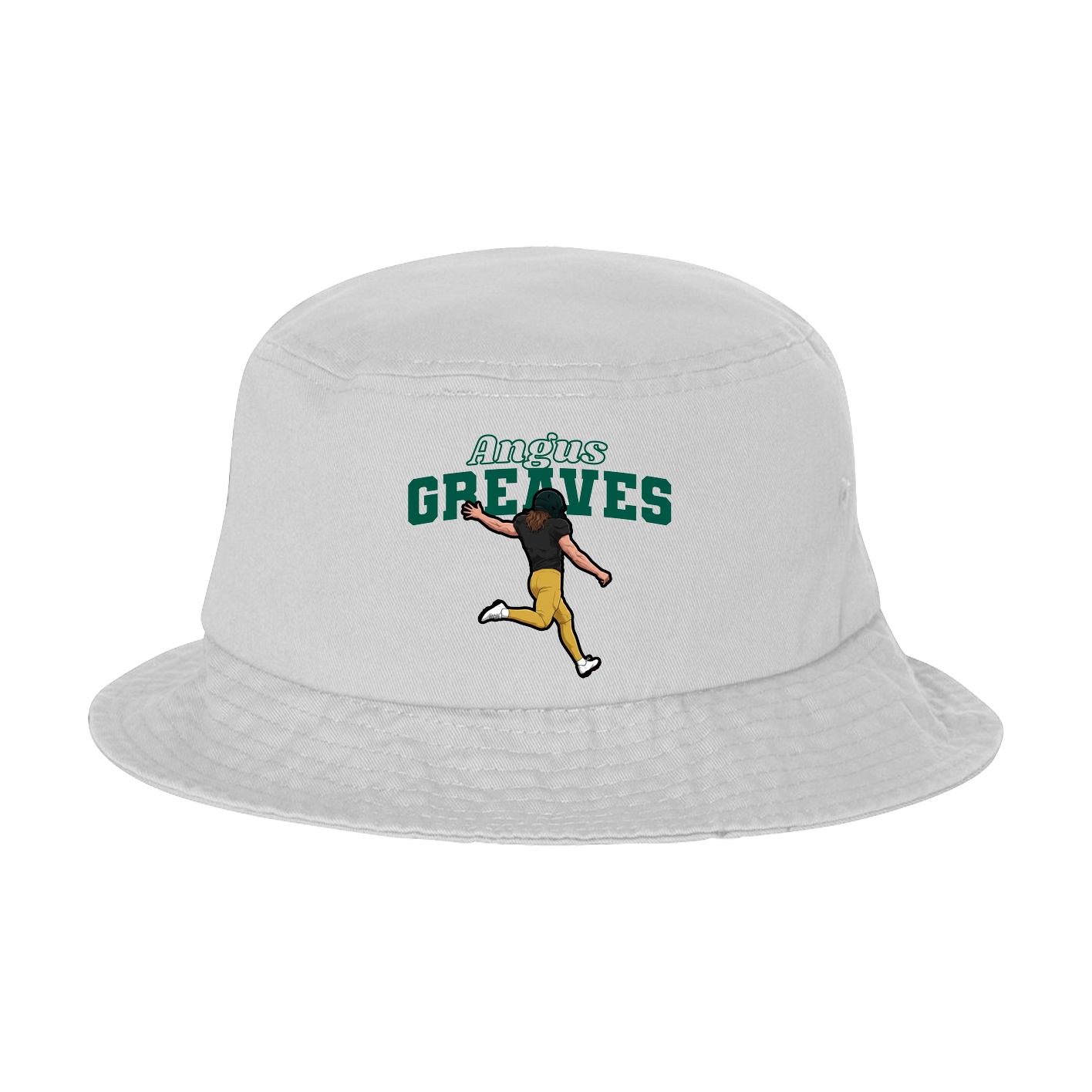 Bucket Cap — Name Arch in White