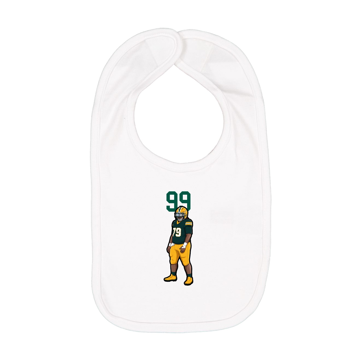 Infant Bib — Number Top in White